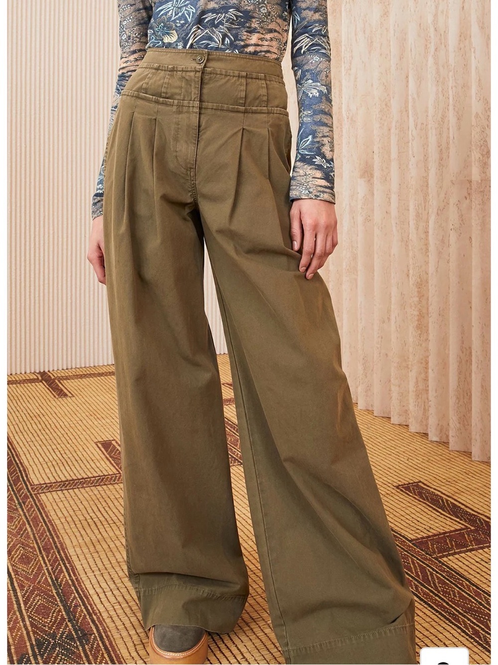 Ulla Johnson Constance wide leg cotton pant in beech
